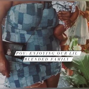 Denim halter mini dress with raw hem